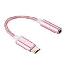 USB-C / Type-C Male to 3.5mm Female Weave Texture Audio Adapter, Length: about 10cm(Rose Gold) - 1