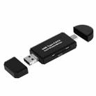 3 in 1 USB-C / Type-C 3.1 to USB 2.0 + Micro USB + SD(HC) + Micro SD Card Reader Adapter with OTG Function(Black) - 1