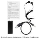4GB USB Recorder Pen MP3 Player Meeting Listening Class Old Man Memory Pen(Black) - 5