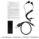 8GB USB Recorder Pen MP3 Player Meeting Listening Class Old Man Memory Pen(Black) - 5