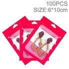 100pcs 6×10cm HD Transparent Window Phone Case Decoration Sealed Bag (Rose Red) - 1