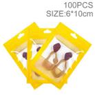 100pcs 6×10cm HD Transparent Window Phone Case Decoration Sealed Bag (Yellow) - 1