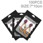 100pcs 7×10cm HD Transparent Window Phone Case Decoration Sealed Bag (Black) - 1