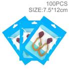 100pcs 7.5×12cm HD Transparent Window Phone Case Decoration Sealed Bag (Sky Blue) - 1