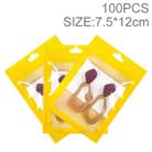 100pcs 7.5×12cm HD Transparent Window Phone Case Decoration Sealed Bag (Yellow) - 1