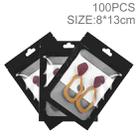 100pcs 8×13cm HD Transparent Window Phone Case Decoration Sealed Bag (Black) - 1