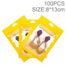100pcs 8×13cm HD Transparent Window Phone Case Decoration Sealed Bag (Yellow) - 1