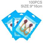 100pcs 9×16cm HD Transparent Window Phone Case Decoration Sealed Bag(Sky Blue) - 1