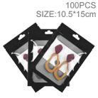 100pcs 10.5×15cm HD Transparent Window Phone Case Decoration Sealed Bag (Black) - 1