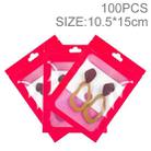 100pcs 10.5×15cm HD Transparent Window Phone Case Decoration Sealed Bag (Rose Red) - 1