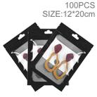 100pcs 12×20cm HD Transparent Window Phone Case Decoration Sealed Bag (Black) - 1