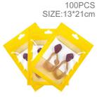 100pcs 13×21cm HD Transparent Window Phone Case Decoration Sealed Bag (Yellow) - 1