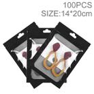 100pcs 14×20cm HD Transparent Window Phone Case Decoration Sealed Bag(Black) - 1