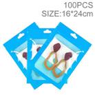 100pcs 16×24cm HD Transparent Window Phone Case Decoration Sealed Bag (Sky Blue) - 1
