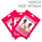 100pcs 18×26cm HD Transparent Window Phone Case Decoration Sealed Bag(Rose Red) - 1