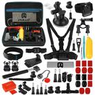 PULUZ 53 in 1 Accessories Total Ultimate Combo Kits with EVA Case (Chest Strap + Suction Cup Mount + 3-Way Pivot Arms + J-Hook Buckle + Wrist Strap + Helmet Strap + Extendable Monopod + Surface Mounts + Tripod Adapters + Storage Bag + Handlebar Mount) for GoPro Hero11 Black / HERO10 Black / GoPro HERO9 Black / HERO8 Black / HERO7 /6 /5 /5 Session /4 Session /4 /3+ /3 /2 /1, DJI Osmo Action and Other Action Cameras - 1