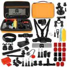 PULUZ 53 in 1 Accessories Total Ultimate Combo Kits with Orange EVA Case (Chest Strap + Suction Cup Mount + 3-Way Pivot Arms + J-Hook Buckle + Wrist Strap + Helmet Strap + Extendable Monopod + Surface Mounts + Tripod Adapters + Storage Bag + Handlebar Mount) for GoPro Hero11 Black / HERO10 Black / GoPro HERO9 Black / HERO8 Black / HERO7 /6 /5 /5 Session /4 Session /4 /3+ /3 /2 /1, DJI Osmo Action and Other Action Cameras - 1