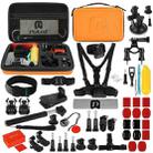 PULUZ 53 in 1 Accessories Total Ultimate Combo Kits with Orange EVA Case (Chest Strap + Suction Cup Mount + 3-Way Pivot Arms + J-Hook Buckle + Wrist Strap + Helmet Strap + Extendable Monopod + Surface Mounts + Tripod Adapters + Storage Bag + Handlebar Mount) for GoPro, Insta360, DJI and Other Action Cameras - 1