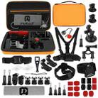 PULUZ 45 in 1 Accessories Ultimate Combo Kits with Orange EVA Case (Chest Strap + Suction Cup Mount + 3-Way Pivot Arms + J-Hook Buckle + Wrist Strap + Helmet Strap + Surface Mounts + Tripod Adapter + Storage Bag + Handlebar Mount + Wrench) for GoPro Hero11 Black / HERO10 Black / GoPro HERO9 Black / HERO8 Black / HERO7 /6 /5 /5 Session /4 Session /4 /3+ /3 /2 /1, DJI Osmo Action and Other Action Cameras - 1