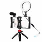 PULUZ 4 in 1 Vlogging Live Broadcast Smartphone Video Rig + 4.7 inch 12cm Ring LED Selfie Light Kits with Microphone + Tripod Mount + Cold Shoe Tripod Head for iPhone, Galaxy, Huawei, Xiaomi, HTC, LG, Google, and Other Smartphones(Red) - 1