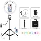 PULUZ 11.8 inch 30cm RGB Light 1.1m Tripod Mount Dimmable LED Ring Vlogging Selfie Photography Video Lights Live Broadcast Kits with Cold Shoe Tripod Ball Head & Phone Clamp(AU Plug) - 1