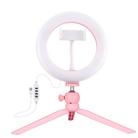 PULUZ 7.9 inch 20cm Light + Desktop Tripod Mount USB 3 Modes Dimmable Dual Color Temperature LED Curved Light Ring Vlogging Selfie Beauty Photography Video Lights with Phone Clamp(Pink) - 2