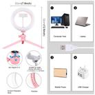 PULUZ 7.9 inch 20cm Light + Desktop Tripod Mount USB 3 Modes Dimmable Dual Color Temperature LED Curved Light Ring Vlogging Selfie Beauty Photography Video Lights with Phone Clamp(Pink) - 9