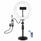 PULUZ 7.9 inch 20cm RGBW Light + Round Base Desktop Mount Dimmable LED Dual Color Temperature LED Curved Light Ring Vlogging Selfie Photography Video Lights with Phone Clamp(Black) - 2