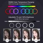 PULUZ 7.9 inch 20cm RGBW Light + Round Base Desktop Mount Dimmable LED Dual Color Temperature LED Curved Light Ring Vlogging Selfie Photography Video Lights with Phone Clamp(Black) - 14