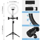 PULUZ 11.8 inch 30cm Light + 1.1m Tripod Mount + Dual Phone Brackets Curved Surface Type-C 3 Modes Dimmable Dual Color Temperature LED Ring Vlogging Video Light Live Broadcast Kits with Phone Clamp (Black) - 4