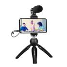 PULUZ Live Broadcast Smartphone Video Vlogger Kits Microphone + Tripod Mount + Phone Clamp Holder (Black) - 1