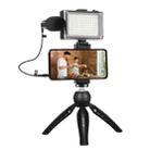 PULUZ Live Broadcast Smartphone Video Light Vlogger Kits with Microphone + LED Light + Tripod Mount + Phone Clamp Holder (Black) - 1