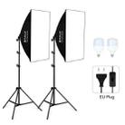 PULUZ Softbox Lighting Kit 2 PCS 50x70cm Professional Photo Studio Photography Light Equipment with 2 x E27 Socket Bulb Photography Lighting Kit(EU Plug) - 1