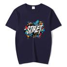 Round Neck Modal Short Sleeve T-shirt Custom Made Print On Your Demand, Size: M (Navy Blue) - 1