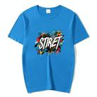 Round Neck Modal Short Sleeve T-shirt Custom Made Print On Your Demand, Size: L (Lake Blue) - 1