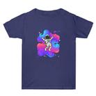 Summer Baggy Cotton Short Sleeve T-shirt Custom Made Print On Your Demand, Size: S (Navy Blue-4) - 1