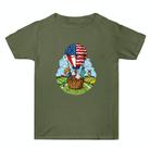 Summer Baggy Cotton Short Sleeve T-shirt Custom Made Print On Your Demand, Size: S (Army Green-3) - 1