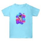 Summer Baggy Cotton Short Sleeve T-shirt Custom Made Print On Your Demand, Size: S (Aqua Blue-4) - 1