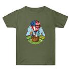 Summer Baggy Cotton Short Sleeve T-shirt Custom Made Print On Your Demand, Size: L (Army Green-3) - 1