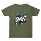 Summer Baggy Cotton Short Sleeve T-shirt Custom Made Print On Your Demand, Size: XL (Army Green-1) - 1