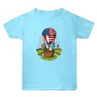 Summer Baggy Cotton Short Sleeve T-shirt Custom Made Print On Your Demand, Size: XL (Aqua Blue-3) - 1
