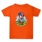 Summer Baggy Cotton Short Sleeve T-shirt Custom Made Print On Your Demand, Size: XXL (Orange-3) - 1