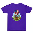 Summer Baggy Cotton Short Sleeve T-shirt Custom Made Print On Your Demand, Size: XXL (Purple-3) - 1