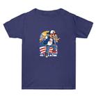 Summer Baggy Cotton Short Sleeve T-shirt Custom Made Print On Your Demand, Size: XXXL (Navy Blue-2) - 1