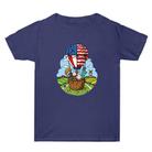 Summer Baggy Cotton Short Sleeve T-shirt Custom Made Print On Your Demand, Size: XXXL (Navy Blue-3) - 1