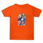 Summer Baggy Cotton Short Sleeve T-shirt Custom Made Print On Your Demand, Size: XXXL (Orange-2) - 1