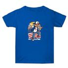 Summer Baggy Cotton Short Sleeve T-shirt Custom Made Print On Your Demand, Size: XXXL (Blue-2) - 1
