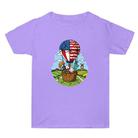 Summer Baggy Cotton Short Sleeve T-shirt Custom Made Print On Your Demand, Size: XXXL (Light Purple-3) - 1