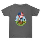 Summer Baggy Cotton Short Sleeve T-shirt Custom Made Print On Your Demand, Size: XXXL (Dark Grey-3) - 1