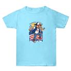 Summer Baggy Cotton Short Sleeve T-shirt Custom Made Print On Your Demand, Size: XXXL (Aqua Blue-2) - 1